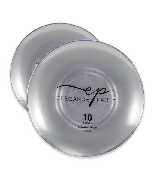 EP Curve 10PK 7.5" Dinner Plate Clear+Silver