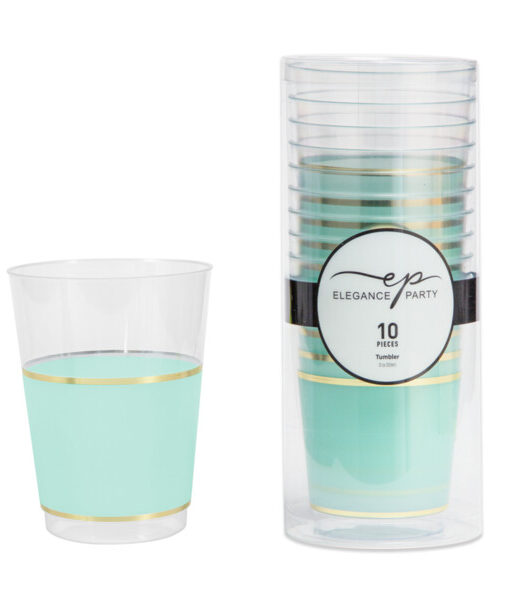EP 10PK 12oz Tumbler Clear+Gold+ Mint