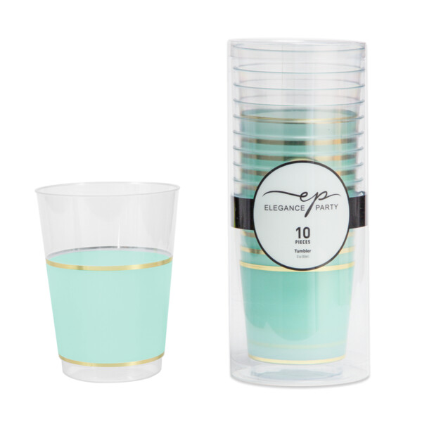 EP 10PK 12oz Tumbler Clear+Gold+ Mint